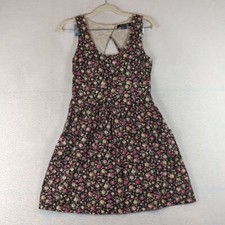 Forever 21 Women's Floral Cottagecore Pocket Cutout Sleeveless Mini Dress Size S