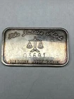 COLLIE DOG THE JUSTICE MINT 1973 VERY RARE 999 SILVER BAR Toning