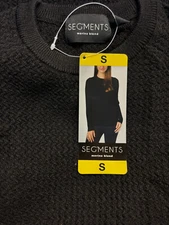 Seg'ments Women's Merino Wool Blend Long Sleeve Sweater (Black, Small) NWT