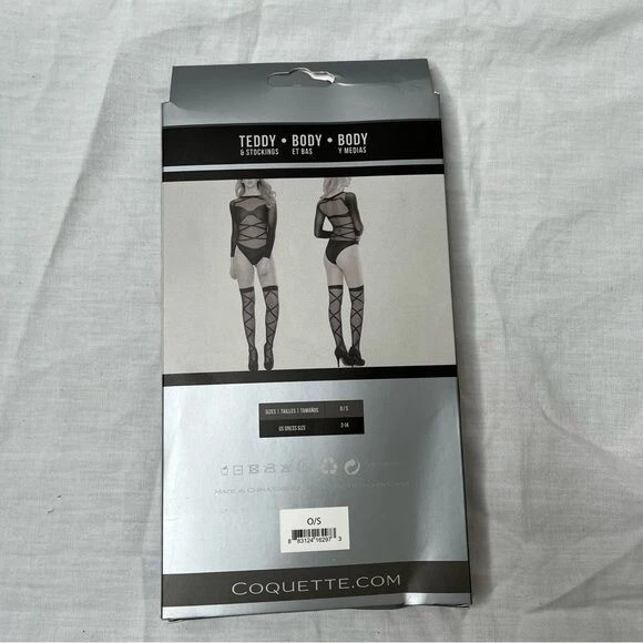 Coquette Negro Golpeando Cuerpo Transparente Body Lencería Talla Única Foto 3 de 4