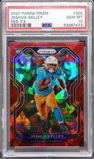 2020 Panini Prizm Red Ice Football Card Joshua Kelley #326 PSA 10 GEM MT Rookie