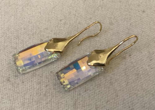 Orecchini pendenti Felicia Designs FD oro 925 vermeil sfaccettato vetro multicolore - Foto 10 di 11