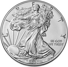 2020 1 OZ .999 Silver Eagle Dollar Coin BU - with Coin Capsule Holder Sealed