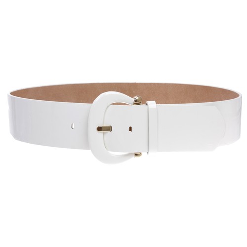 Women's Wide High Waist Horseshoe Buckle Wide Patent Leather Belt - Picture 5 of 32