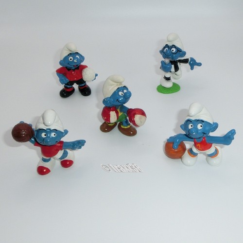 •••traxx38••• : 5x Sportschlümpfe ••• Schleich, W. Germany ••• Schaut, RAR!