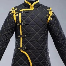 Medieval gambeson with contrast edge and stitching, Larp gambeson, Reenactment