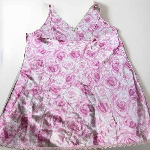 Encantador XLarge Rosa Vestido Sin Mangas Camisón Lencería Satén Coqueta Femenino - Imagen 6 de 8