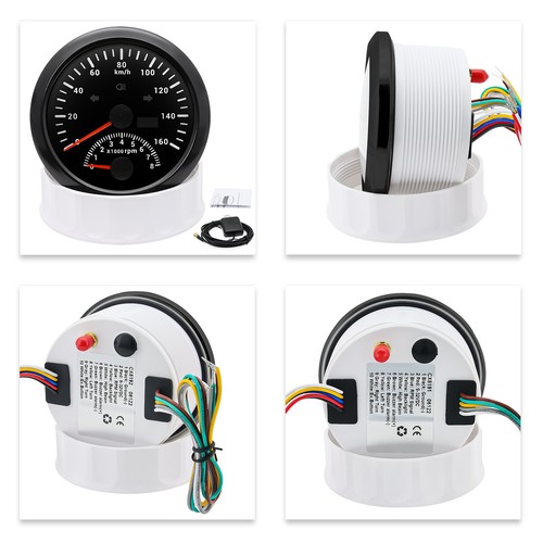 85mm Digital GPS Speedometer Gauge 0-160KM/H w/0-8000RPM Tachometer for Car Boat - Picture 4 of 12