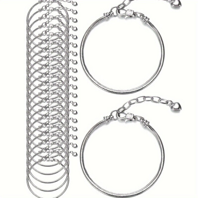 10pcs Snake Bracelet with Extension Chain Alloy Base Chain Diy Jewelry Gift