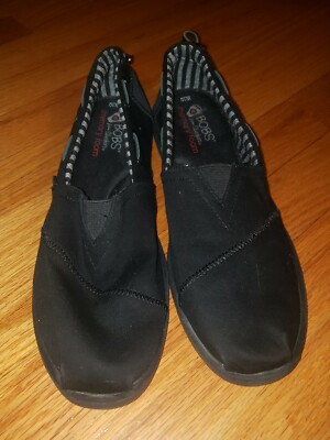 Bobs by Skechers Black textile flats Womans Size 10