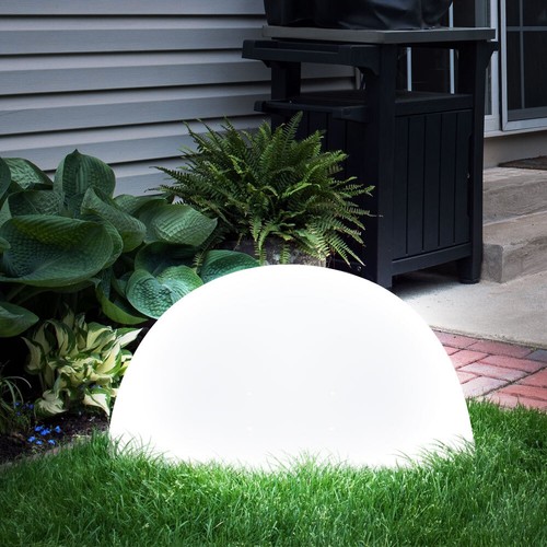 Solarlampe Außenleuchte Kugelleuchte weiß LED Garten Deko Halbkugel 3er Set - Bild 4 von 12