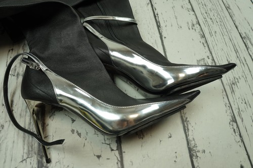 Mugler H&M Leather Boots Shoes Limited Rare Collab Thierry High-thigh POINTY 40 - Picture 8 of 9