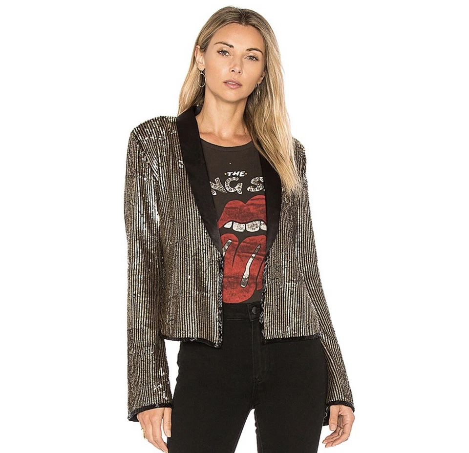ROSIE HW X PAIGE Kate sequin and silk blazer - Image 3 of 4