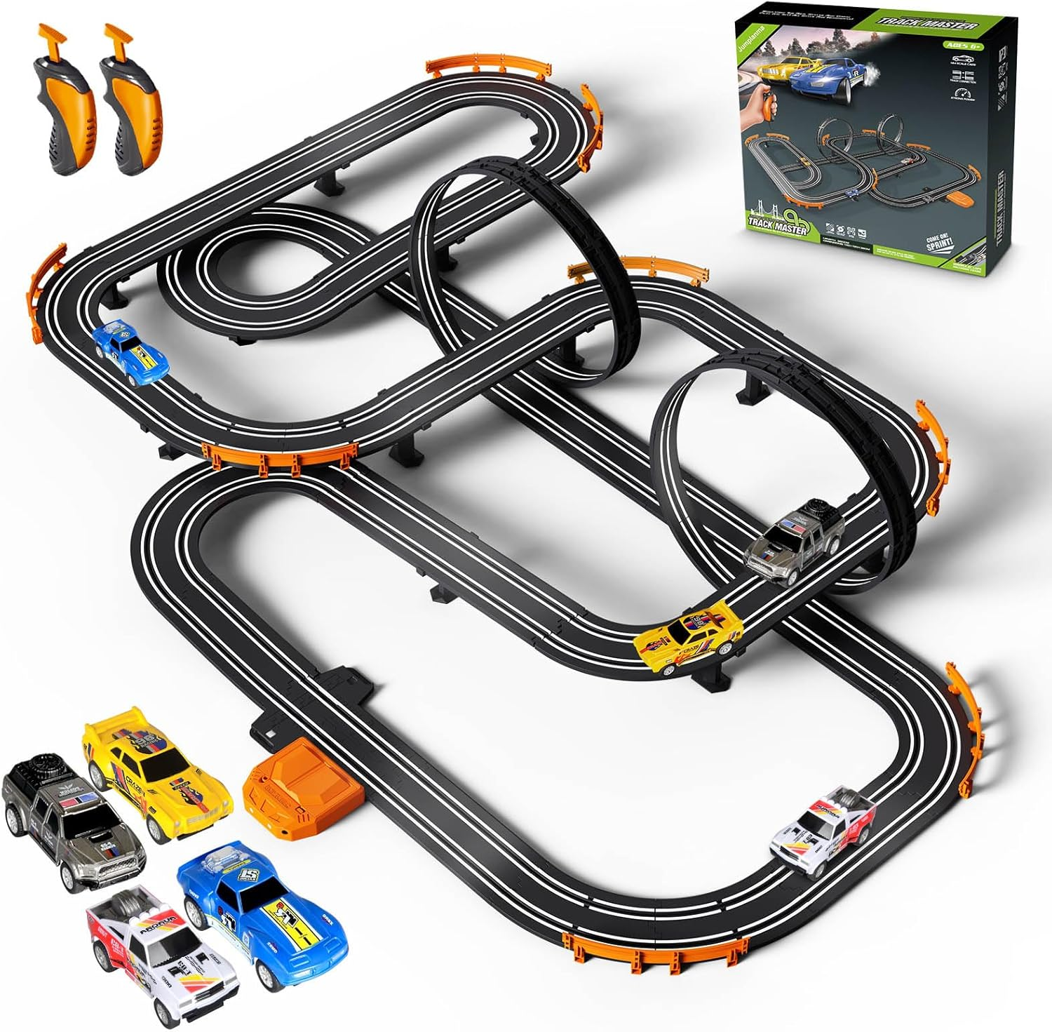Slot Car Race Track Set Electric or Battery Powered Racing Car Track for Kids..