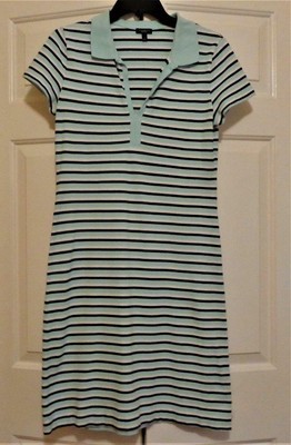 blue and white striped t shirt dress