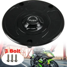 Fuel Gas Tank Cap Cover Keyless For Kawasaki Ninja ZX-6R ZX636 ZX600 ZX10R 07-15