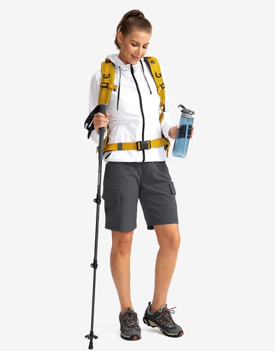 Women's 9" Hiking Cargo Shorts with 5 Pockets Quick Dry Summer Athletic Golf ... - Picture 6 of 7