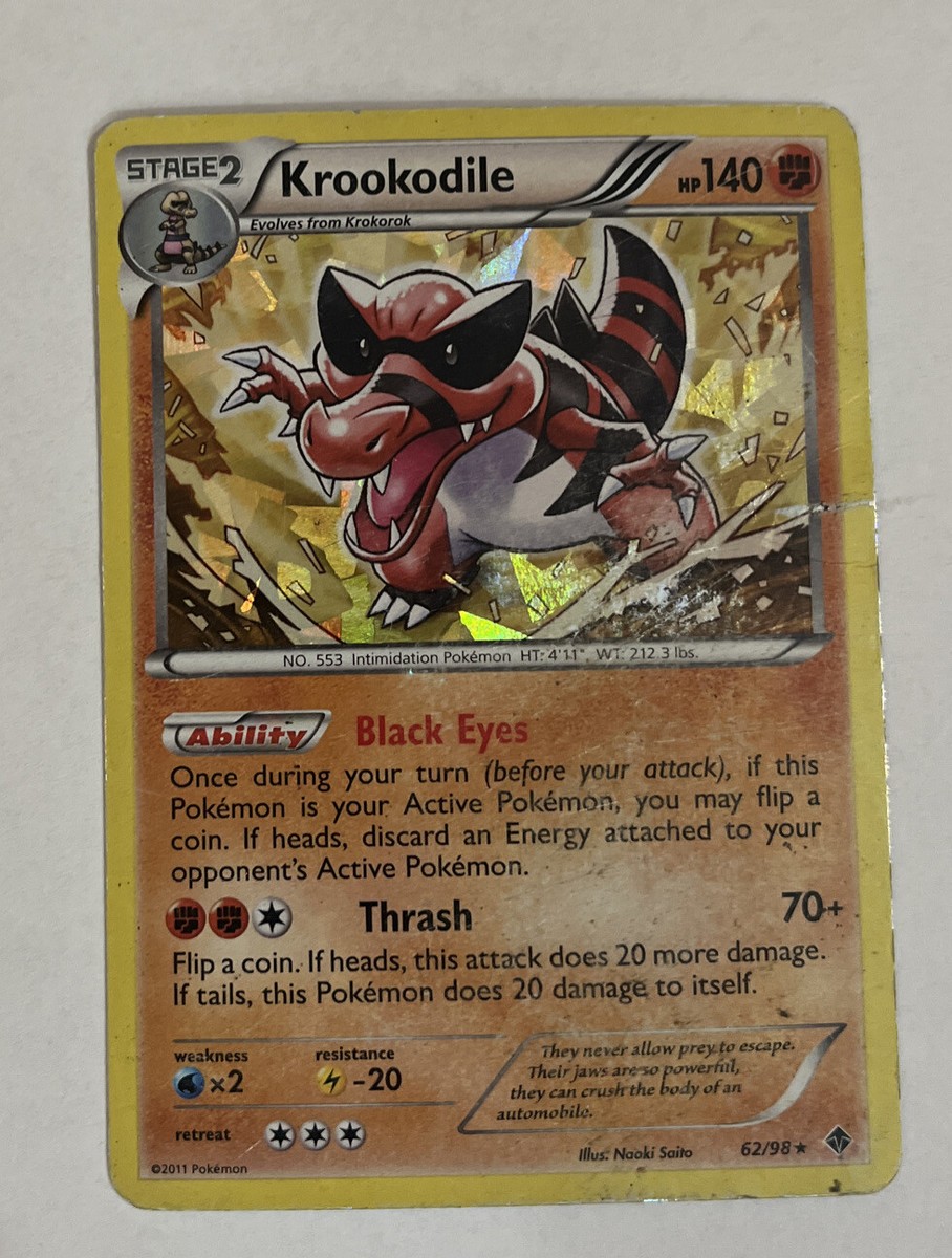 Pokémon TCG Krookodile Emerging Powers 62/98 Exclusive Cracked Ice
