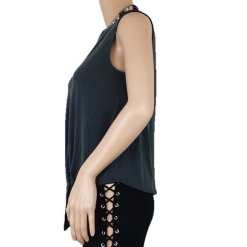 LOFT Outlet Charcoal Gray Keyhole Tank Top - Picture 4 of 6
