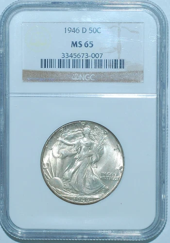 1946 D NGC MS65 Walking Liberty Half Dollar