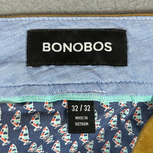 Bonobos Pants Mens Size 32x32 Slim Fit Brown Chino Stretch Material Flat Front - Picture 2 of 15