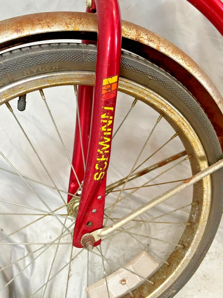Bicicleta Schwinn Bantam 1970 20" para niños SS guardabarros individuales acero rojo hecha en EE. UU./Envío Foto 4 de 4