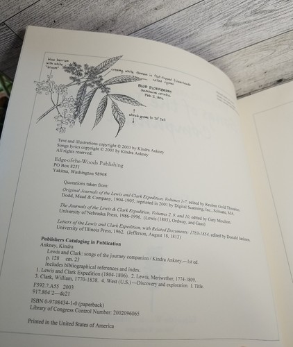 Lewis and Clark Songs of the Journey Companion SIGNED by Author Paperback 1st Ed - 第 5/10 張圖片