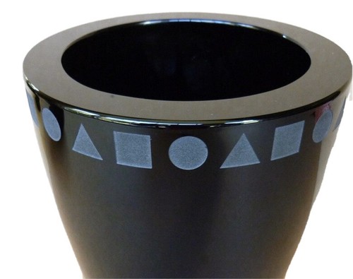 SASAKI Japan designed By WARD BENNETT Black 24% Lead Crystal Vase Collectable - Picture 6 of 8