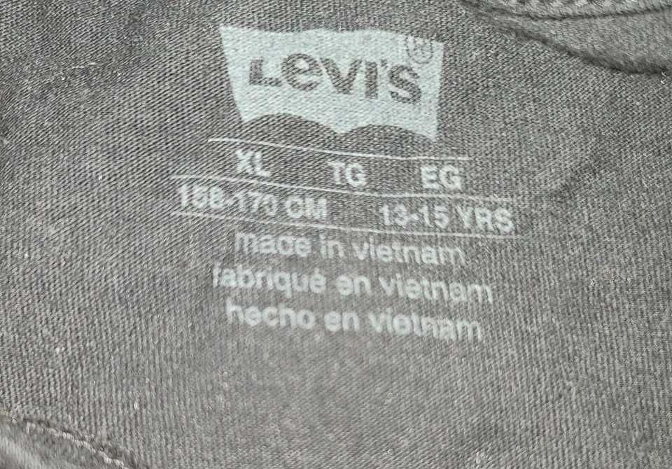 Camisetas Levi's Junior's Gráficas, Ajuste Clásico Negras XL Foto 4 de 4