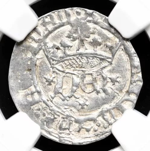 SPAIN. Enrique IV, 1454-1474. Silver 1/2 Real, Cuenca, NGC MS61