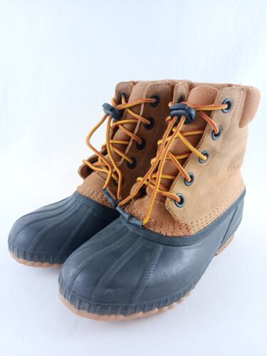 Sorel Cheyanne II Snow Boots Waterproof Leather Boys 4 Brown