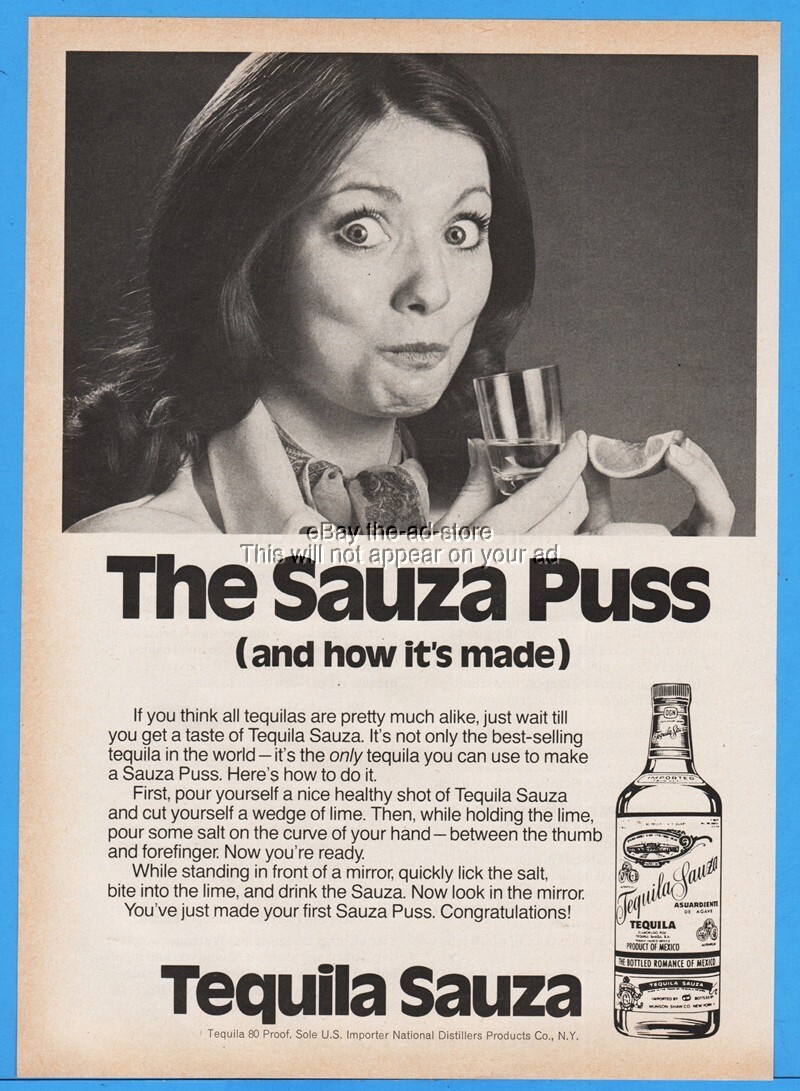 1974 Tequila Sauza Puss How It's Made Vintage Photo Print Ad