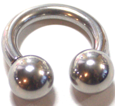 One 8g 5/8 Shiny Internally Threaded Big 10mm Ball Horseshoe Ear Nipple Ring Hot
