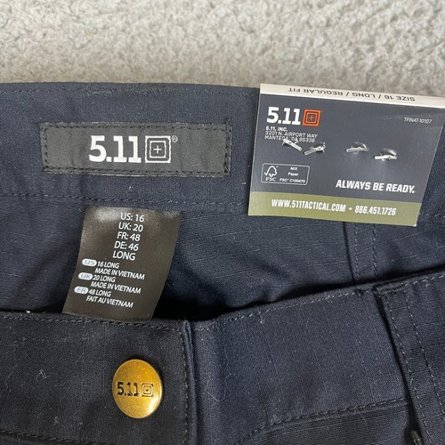 5.11 Tactical Pants Womens 16 Long Blue DuPont Teflon Taclite Pro Regular Fit - Picture 6 of 18