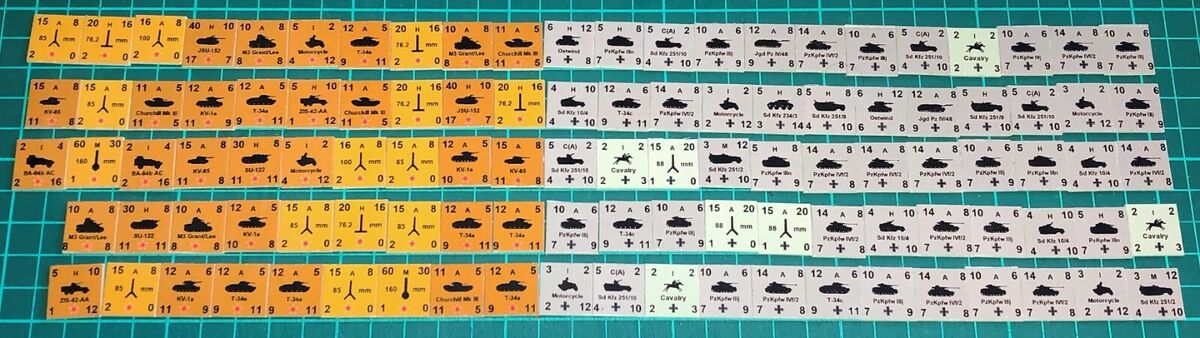 PanzerBlitz Unofficial guide counters set (of 108), for PanzerBlitz Unofficial guide counters set (of 108), for