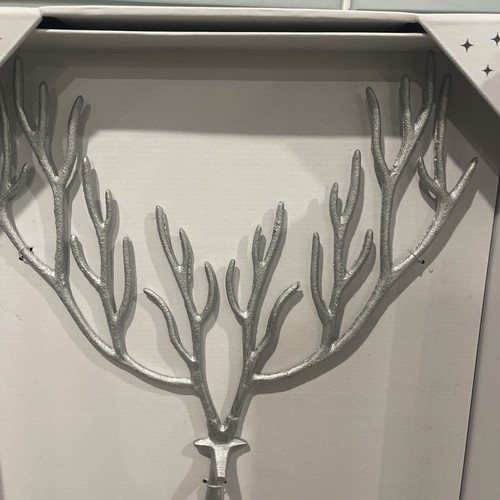 ALDI Merry Moments Sculpted Black Reindeer Pottery Barn Dupe NEW In Box Set Of 3 - Picture 3 of 14