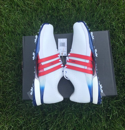 adidas Tour360 24 BOOST Golf Shoes White/Better Scarlet/Team  display picture 2