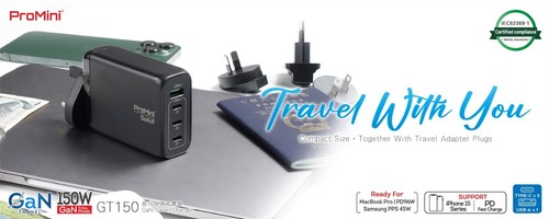 GaN 150W Travel USB Charger - Type C - ProMini GT150 Tri-PD + QC Charger 215g UK - Picture 12 of 16