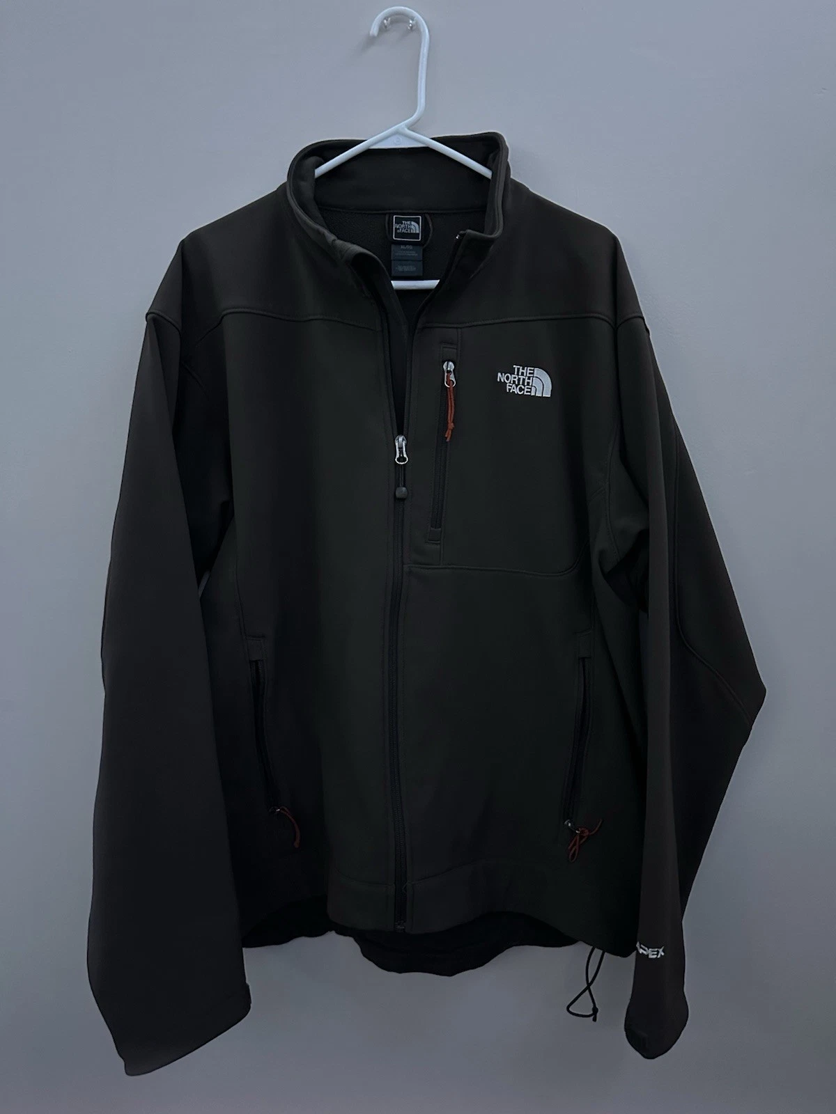The North Face Men's Brown Full Zip Fleece Jacket Size XL Stand-Up Collar