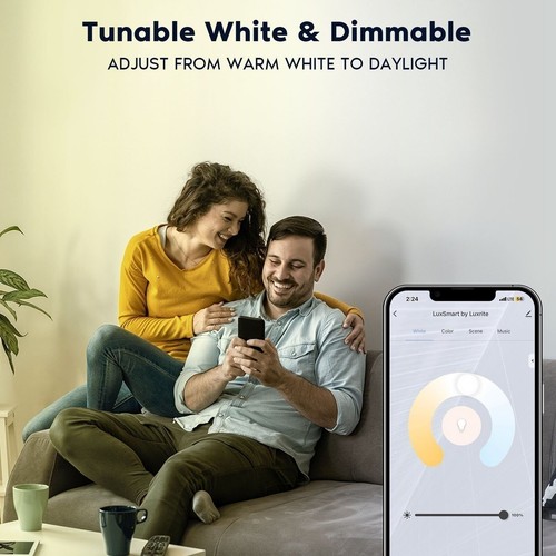 Luxrite 4 Inch Square Smart LED Recessed Light RGBW Color Changing WiFi 12-Pack - Picture 4 of 7