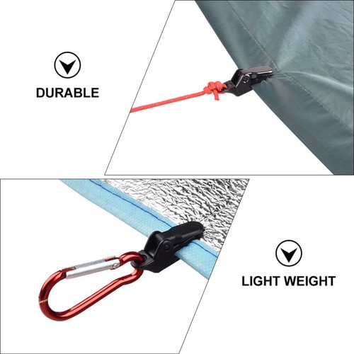 10 Pcs Plastic Tent Clip Set with Carabiner for Outdoor Camping Tarp Clamp - Bild 5 von 12