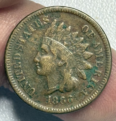 1866 Indian Head Cent Well Detailed Environmental Damage