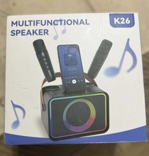 Karaoke Speaker K26 w/ 2 Wireless Mics Bluetooth RGB Portable