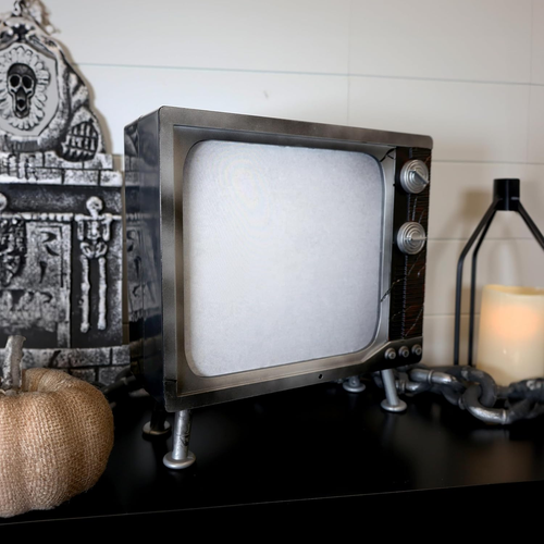 Luces de sonido de televisión HALLOWEEN activadas por movimiento de 11 pulgadas animadas Haunted TV - Imagen 11 de 11