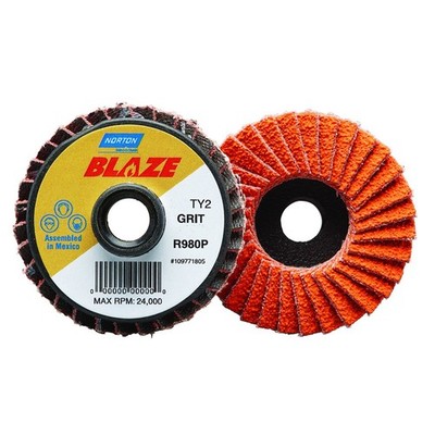 Norton 77696090162 3  Blaze Coated Mini Flap Discs TS (Type II) 60 Grit 10 pk