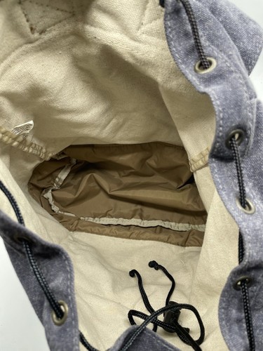 Antique Vintage Original LL Bean Rucksack Drawstring Backpack Blue VTG Unisex - Picture 7 of 14
