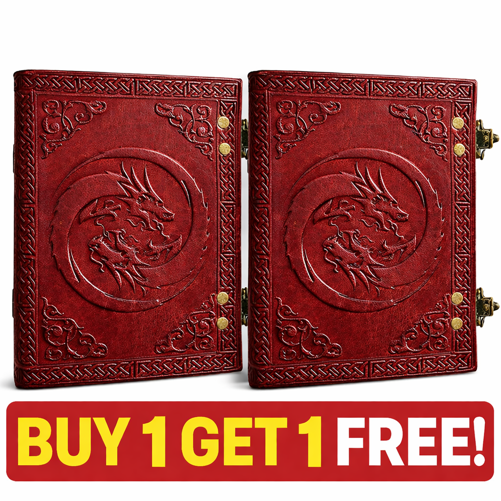 Leather Dragon Diary Notebook 5x7Brown–Vintage Journal, 220 Unlined page B 1 G 1