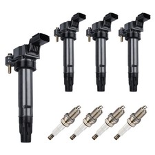 Ignition Coil Pack UF725 and Iridium Spark Plugs Set of 4 Compatible with C...