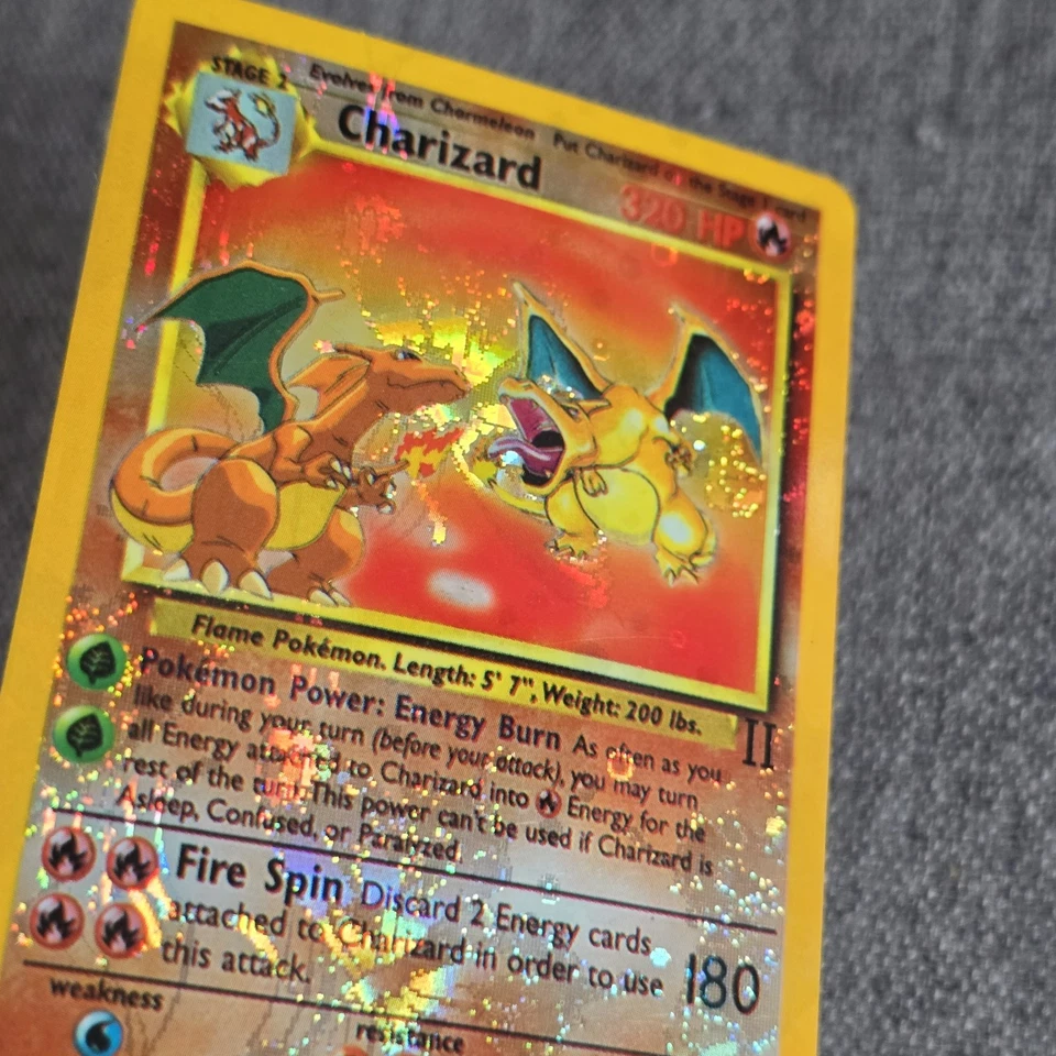 Charizard HOLO Roman Numerals Base Set Vintage PRISM Vending Golden STICKER 90s - Image 4 of 4