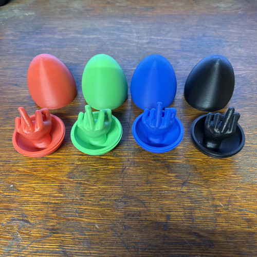 1 x uovo di Pasqua dito medio, scherzo, scherzo, regalo bavaglio, divertente, FU, colore stampato in 3D - Foto 1 di 6